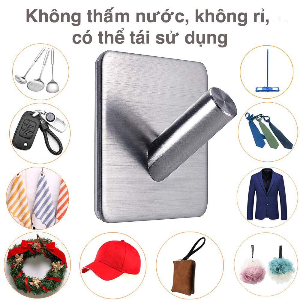 Bộ 4 Móc Dán Tường Treo Đồ Inox 304 Chân Chéo Latimax MD03