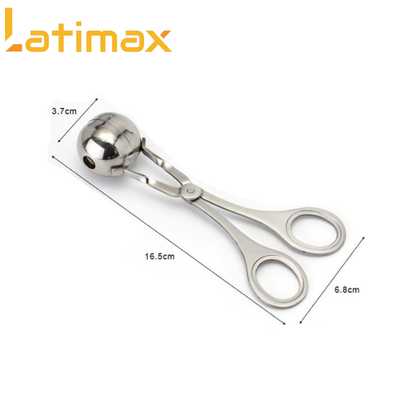 Dụng Cụ Kẹp Thịt viên, kẹp thịt viên, chả viên, bò viên Inox cầm tay chuyên dụng dài 16cm