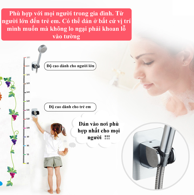 Giá đỡ vòi hoa sen dán tường