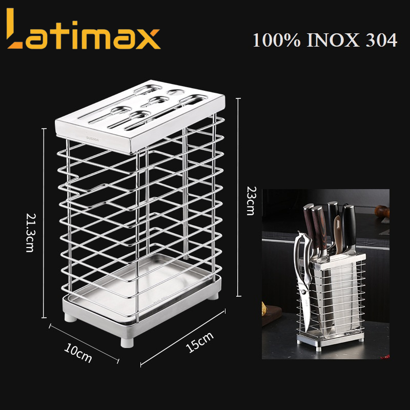 Kệ đựng dao kéo Inox 304 Chữ Nhật 1 Ngăn