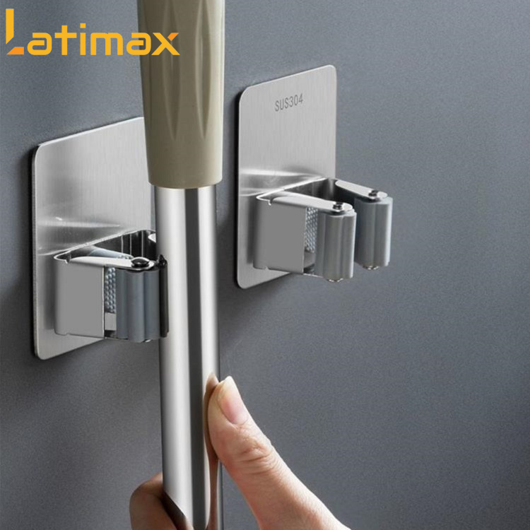 Móc Treo Cây Lau Nhà, Treo Chổi Inox 304 Dán Tường Cao Cấp