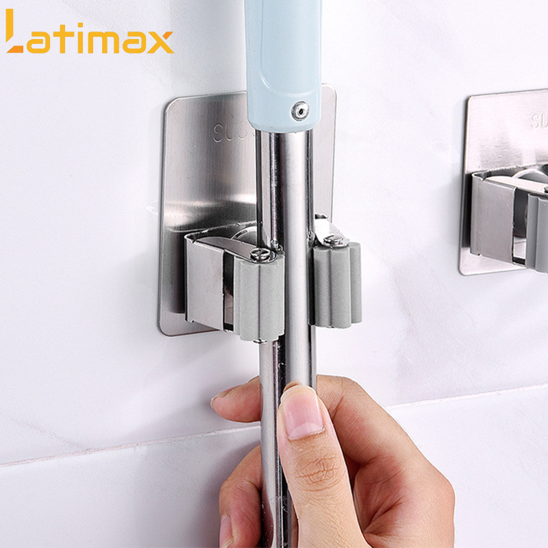 Móc Treo Cây Lau Nhà, Treo Chổi Inox 304 Dán Tường Cao Cấp