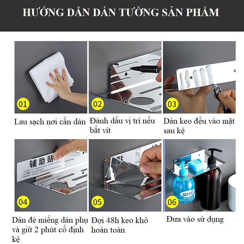 Kệ để xà bông tắm dán tường kèm 2 giá treo chai nước rửa tay, sữa tắm KXB03 Inox 304 cao cấp chống gỉ sét